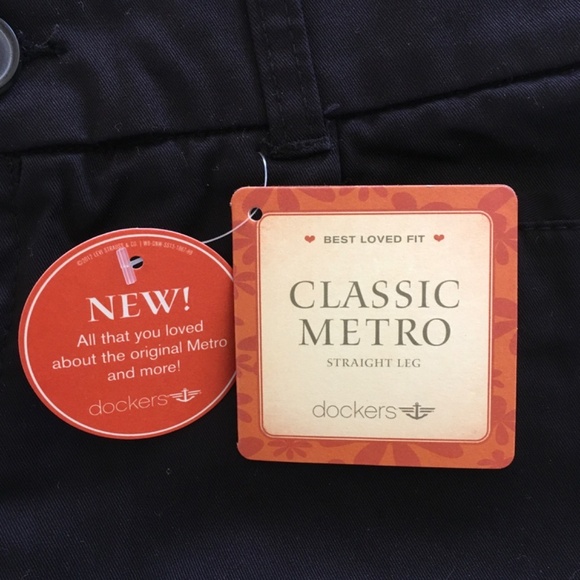 NWT Dockers Womens Sz 16S Classic Metro Straight Leg Pants Black Cotton Blend - Picture 2 of 13